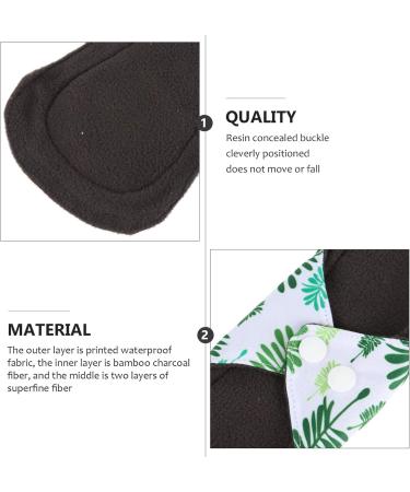 Exceart Bamboo Charcoal Sanitary Pads - 4 Reusable Waterproof Inserts for Women | Eco-Friendly Incontinence Solutions - Buy Online on GoSupps.com