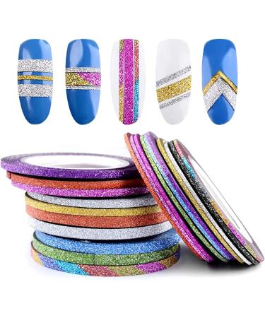 Matte Nail Art Striping Tape Set - 37 Rolls in Gold, Silver, and Black - 1mm, 2mm, 3mm Lines for Design - Nail Decals and Strips - Buy Online on GoSupps.com