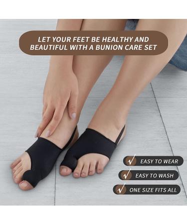 Bunion Corrector Orthopedic Splint Big Toe Separator Pain Relief for Women & Men - Non-Surgical Hallux Valgus Correction - Day Night Support (BLACK) - Buy Online on GoSupps.com