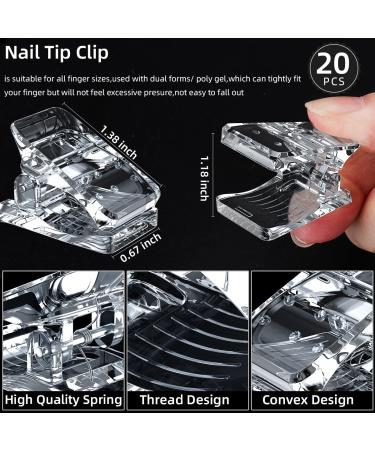 20PCS Nail Tips Clips for Quick Nail Extensions â€“ Dual Form Fake Nail Tools for DIY Manicure - Buy Online on GoSupps.com