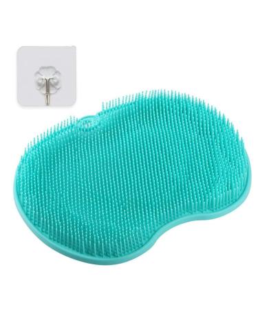Extra Large Shower Foot Cleaner Scrubber Massager with Non-Slip Suction Cups and Softer Bristles Design, to Increase Circulation, Exfoliation (11.8 x 9.5 Inches) (Green)