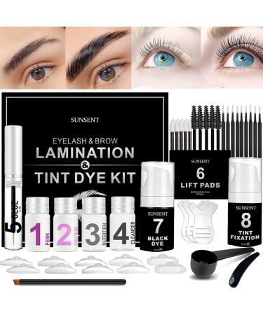 Brow Lamination Kit 4 in 1 | Black SUNSENT Lash Lift Kit Eyelash Lift Kit Instant Eyelash and Eyebrow Quick Perm Lift For Eyelash Growth 12-weeks Long Lasting KERATIN Safe Use for Home Salon