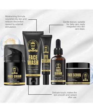 Mens Skin Care Kit Mens Facial Care Kit for Hydrating Misturizing Skincare Set with Face Wash Scrub Cream Serum Eye Cream Valentines Day Gifts for Him Dad Boyfriend Husband's Skincare Gift Set 5 Pcs Set - Buy Online on GoSupps.com