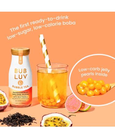 Buy BUBLUV Low Sugar Bubble Tea - Passionfruit Oolong Guava with Low-Carb Jelly Pearls | Ready-to-Drink Boba Fruit Tea - 8 Pack (9.5 fl oz Bottles) - Low Calorie & Low Sugar Drinks - Buy Online on GoSupps.com