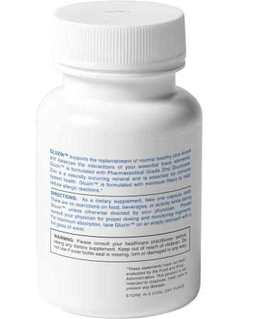 Gluzin OTC Zinc 25mg - Pharmaceutical Grade Made in USA - 3 Bottles, 360 Vegetarian Capsules - Buy Online on GoSupps.com