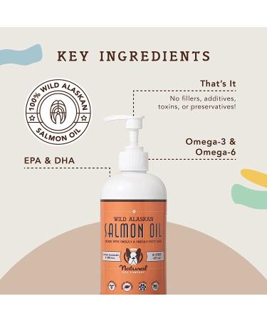 Wild Alaskan Salmon Oil for Dogs | Skin & Coat Supplement with Omega 3 & 6 | Supports Joint, Heart Health & Immune System | 16oz - Buy Online on GoSupps.com