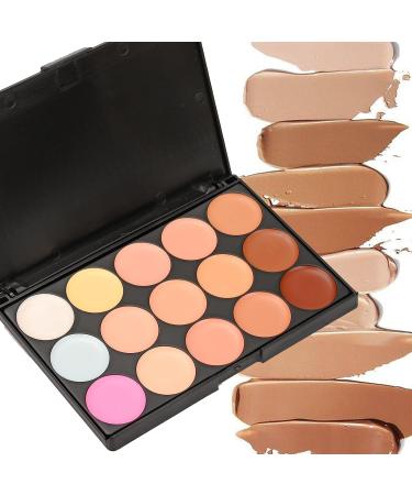 Wood Collection Concealer Cover Cream Palette with 11 Brushes - 15 Colors Professional Makeup Kit for Highlighting & Contouring #032 - Buy Online on GoSupps.com