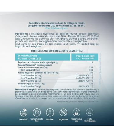 NUVILINE Life | Collag ne Poudre Vitalit & Anti- ge | Formule biodisponible 4kDa avec Ubiquinol (CoQ10) & Vitamines | Go t Neutre |170g 170 g Anti- ge & nergie - Buy Online on GoSupps.com