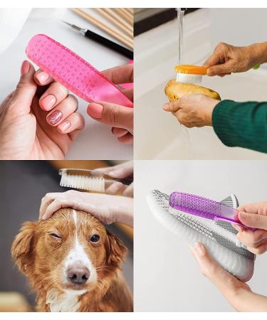 4 Pcs Nail Cleaning Brushes Larbois Plastic Handle Scrubbing Brush Fingernail Brush with Soft Bristles Nail Manicure Dust Brush for Hand Toes Nail Home Garden Salon use A-4pack-Color1 - Buy Online on GoSupps.com