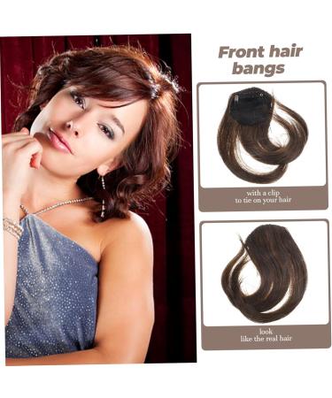 FRCOLOR 1pc Air Bangs Human Hair Clip on Fringe Bangs Clip on Bangs Dark Brown Clip in Fringe Clip-in Hair Extension Fake Fringe Bang Woman Wig Woman Clip Hair Fringe Cute Hair Extensions - Buy Online on GoSupps.com