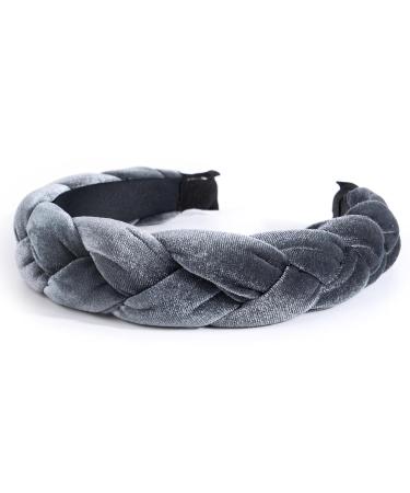 Vintage Gray Braided Headband - Rockabilly Fashion Hair Accessories for Women & Girls - Buy Online on GoSupps.com