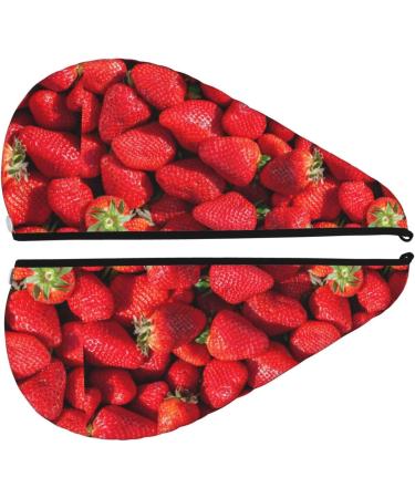 Hair Towel Wrap - Quick-Dry Towel Turban with Button - Strawberry Red Hair Drying Towel - Buy Online on GoSupps.com