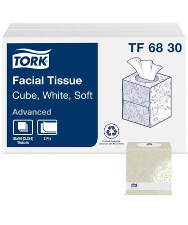 Tork Soft Facial Tissue Cube Box White Advanced 2-Ply 36 x 94 Sheets TF6830 Cube Box Advanced
