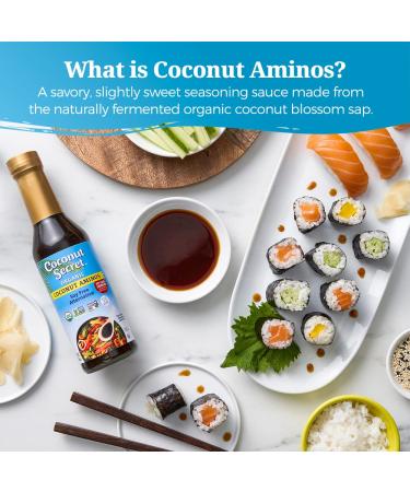 Coconut Secret Coconut Aminos 3 Pack - Spicy, Teriyaki, Organic - 10 Fl. Oz, 10 Fl. Oz, 8 Fl. Oz - Buy Online on GoSupps.com