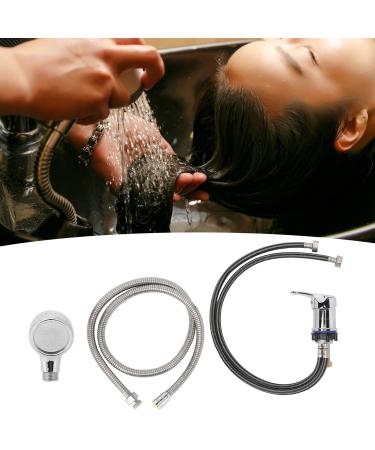 Shampoo Bowl Faucet Shampoo Bed Faucet Kit Shampoo Bowl Faucet Sprayer Kit for Salon Shampoo Bed Washing Hair Backwash Unit 70cm Pipe 120cm Soft with Hot Cold Water Valve