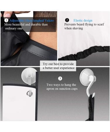Adjustable Beard Shaving Apron with Suction Cups - White Beard Bib for Men - Buy Online on GoSupps.com