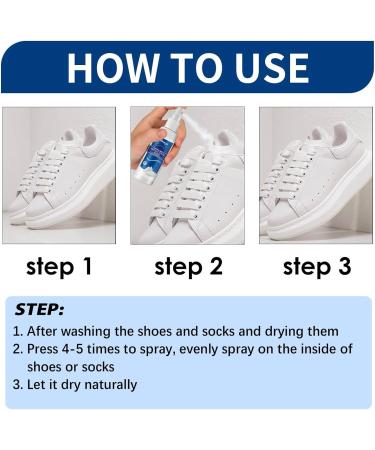 Shoe & Sock Antibacterial Deodorant Spray Foot Odor Eliminator Shoe Deodorizer Natural Shoe Deodorizer Spray Remove Odors Refreshes Antiperspirant Deodorant for Shoes Foot Spray (2PC) - Buy Online on GoSupps.com