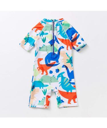 BONVERANO Baby Boys Swimsuit | UPF 50+ Sun Protection | 6-9 Months | White Dinosaur - Buy Online on GoSupps.com