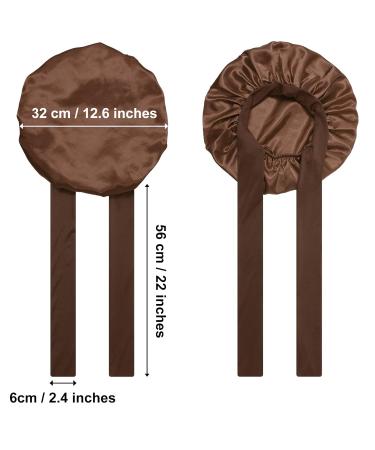 Welrog Silk Sleeping Hood for Women - Night Hair Bonnet & Sleep Cap - Coffee Color + 3 Hair Ties | Ideal for Healthy Hair Care - Buy Online on GoSupps.com