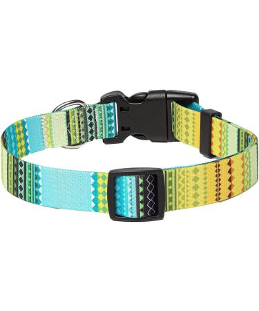 Mihqy Bohemian Dog Collar - Adjustable Soft & Comfortable for All Sizes - Floral Geometric Design (Yellow L: 38-63 cm) - Buy Online on GoSupps.com