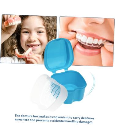 Coheali Prosthetic Toothbrush & Denture Box - Pink & Light Blue Storage for False Teeth | Durable Dental Compression Container - Buy Online on GoSupps.com