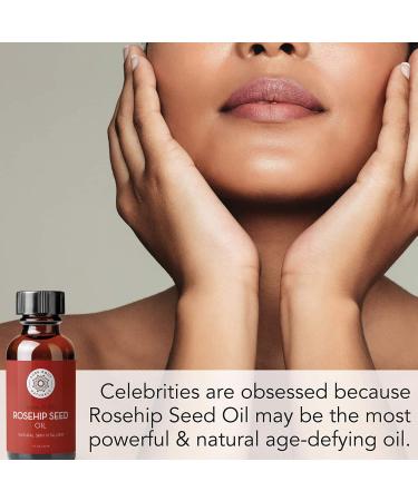 Pure Body Naturals Rosehip Facial Oil 1 fl oz - Cold Pressed & Unrefined - Moisturizes Face, Nails, Hair & Skin - Buy Online on GoSupps.com