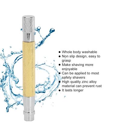 Old-Fashioned Gold Safety Razor Handle - Retro Zinc Alloy for Men | Premium Shaving Tool for Barbershop Quality - Buy Online on GoSupps.com
