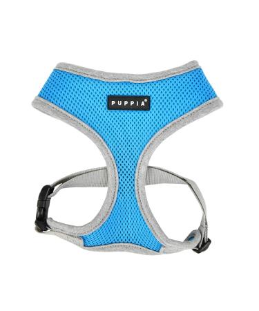 Puppia Soft Harness II - Soft dog harness for small and medium sized dogs - very comfortable and adjustable Sky Blue XL