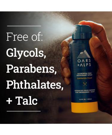 Oars + Alps Spray Deodorant for Men and Women Aluminum Free Deodorant and Full Body Spray California Coast 2ct California Coast 3.4 Fl Oz (Pack of 2) - Buy Online on GoSupps.com