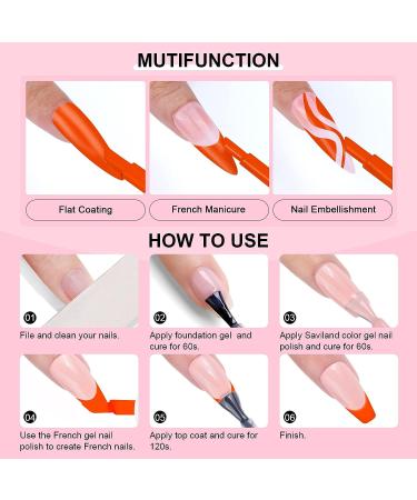 SAVILAND French Gel Nail Polish Set - 6 Spring Colors 10ML Soak Off Gel Polish Kit for Salon Quality French Tip Manicures - Orange, Yellow, Green, Hot Pink, Blue - Perfect for Home DIY Nail Art - Buy Online on GoSupps.com