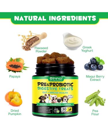 Probiotics for Dogs 30 Chews Pre & Probiotic Digestive Treats for Dogs Support Gut & Digestive Health Sensitive Tums Anal Glands & Bum Scooting Loose Stools Seasonal Allergies Itchy Skin - Buy Online on GoSupps.com