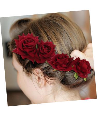 MERRYHAPY 1set Rose Hair Clip Wedding Headdress Hair Ornaments Bobby Pin Lifelike Rose Hairpin Hair Accessory Bride Hair Jewelry Bride Hairpin Hair Decorations Rose Headdress Wedding Hairpin - Buy Online on GoSupps.com