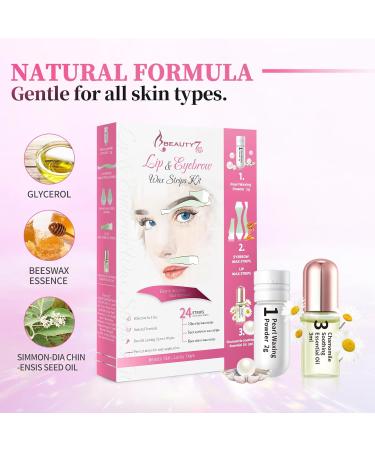Beauty7 Eyebrow & Upper Lip Wax Strips Set - Painless Cold Wax for All Skin Types | Fast & Easy Facial Hair Removal - Buy Online on GoSupps.com