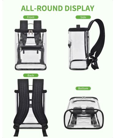 Girls' Heavy Duty Clear Backpack 12x12x6 - Stadium Approved Clear Lunch Bag with Adjustable Shoulder Strap - Buy Online on GoSupps.com