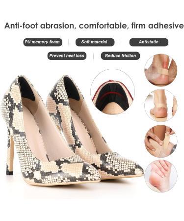 Molain Heel Grips Shoe Pads - 4 Pairs for Loose Shoes, Self-Adhesive Comfort Inserts for Men and Women - Heel Cushions for Pain Relief (Black) - Buy Online on GoSupps.com