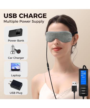 Heated Eye Mask - Moist Heat Therapy for Dry Eyes Blepharitis Dark Circles & Puffy Eyes - Perfect Gift for Men & Women (Gray - Buy Online on GoSupps.com