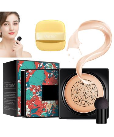 Mushroom Head Air Cushion CC Cream - BB Cream Foundation Makeup Air Cushion CC Cream BB Cream Moisturizing Concealer Makeup Long Lasting Matte Easy to Apply (Natural)