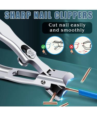 DRMODE Nail Clippers Set - Wide Jaw Opening Toenail Clippers for Thick Nails Stainless Steel Large Nail Clippers with Sharp Curved Blade - Perfect for Men - 2 Pieces - Buy Online on GoSupps.com