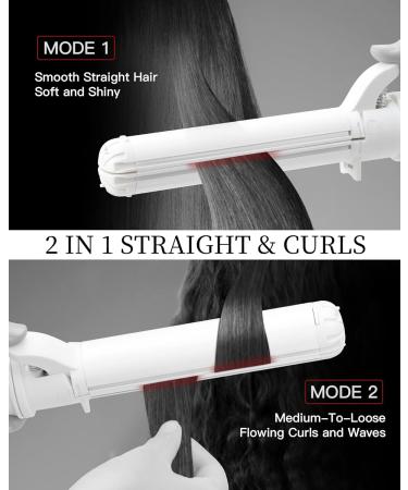 Rotating 2-in-1 Curling Iron & Flat Iron | Professional Tourmaline Ceramic Hair Straightener & Curler | 30s Fast Heating & 14 Temp Settings - Buy Online on GoSupps.com
