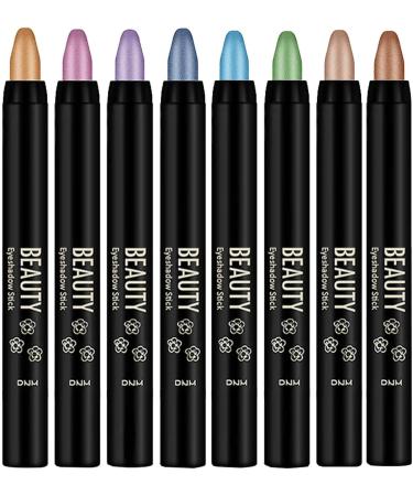 Set of 8 eyeshadow pencils waterproof long-lasting smudge-proof shimmering cream for eyes - Buy Online on GoSupps.com