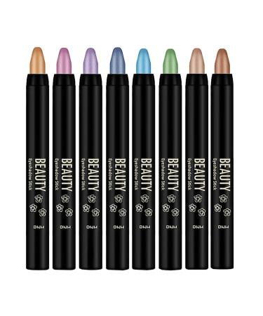 Holdes Cream Eyeshadow Stick Eyeshadow Stick - Eye Highlighter Stick 8 Pieces | Smudge Proof Eyeshadow Sticks Ultra Creamy Lightweight Blendable for Eye Shadow