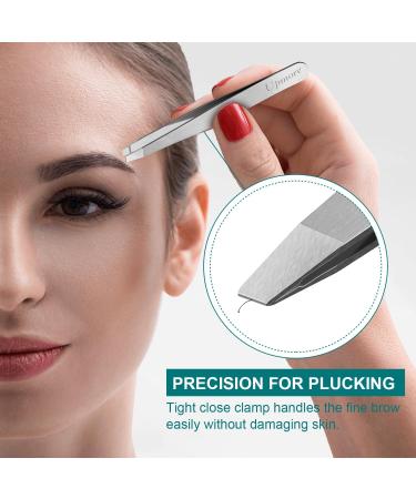 Upmore 4x Stainless Steel Tweezers Set - Silvery Eyebrow Tweezers & Scissors | Precision Tools for Flawless Grooming - Buy Online on GoSupps.com