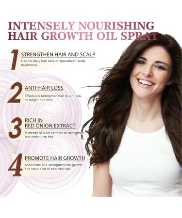 Onion Hair Thickening Spray - 30ml Onion Oil Hair Anti Loss Spray | Red Onion Hair Oil For Hair Regrowth Strengthening Hair Roots And Follicles | Pure Onion Oil Spray For Hair Thickening - Buy Online on GoSupps.com