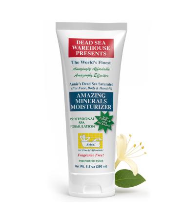 Dead Sea Warehouse - Amazing Minerals Moisturizer - Body Lotion for extremely dry skin - Great for Face Body & Hands - For Women Men & Children- Fragrance Free 8.8 Ounce (Pack of 1)