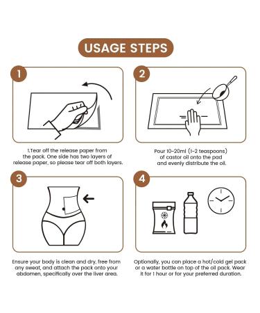 Yuxiaoshi 10-Piece One-Way Secondary Oil Pack | Castor Oil Packs for Liver Detox | Self-Adhesive Organic Cotton Wraps for Daily Use - International Shipping - Buy Online on GoSupps.com