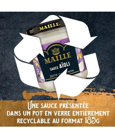Maille A oli Sauce with Lemon Zest - Pack of 3 x 185 g Pots - Buy Online on GoSupps.com