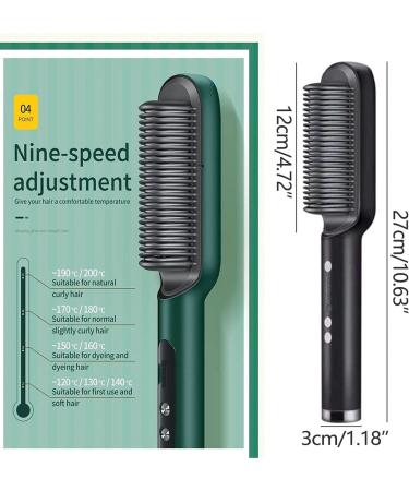 Negative Ion Hair Straightener Styling Comb 2 in 1 Hair Straightener Brush and Curler Portable Electric Straightening Comb Heated Hair Brush with 5 Temp (White) - Buy Online on GoSupps.com