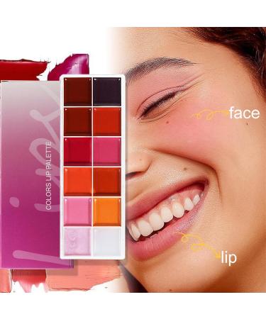 Palette L vres | Palettes Fard Paupi res | Kit Hydratant Imperm able Teintes Vibrantes Pigment es 12 Couleurs Brillant L vres Pour Femmes - Buy Online on GoSupps.com