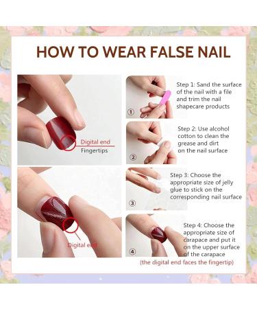 French Long Coffin False Nails - 24Pcs Pink with Flower Glitter | Press On Nails for Women | Glue-On Ballerina Nail Tips - Buy Online on GoSupps.com