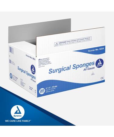 Buy Dynarex Surgical Gauze Sponge 3x3 Inch - 20 Count | Fast International Shipping - Buy Online on GoSupps.com